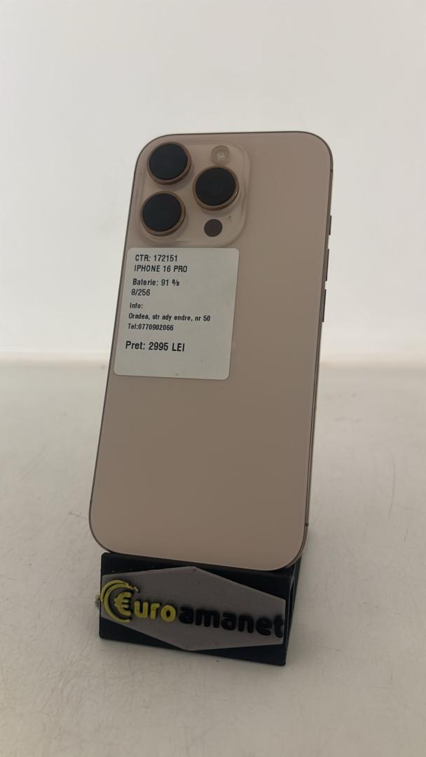 Telefon mobil Apple iPhone 16 Pro, 256GB, 5G / 91 % Bat image 2