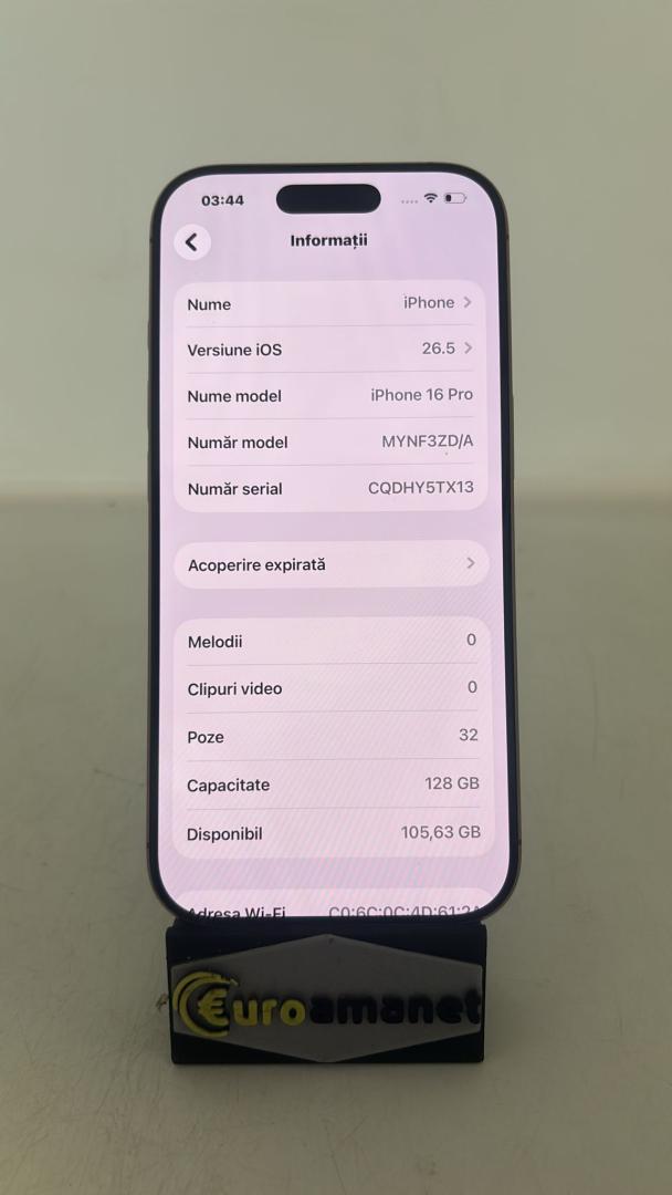 Telefon mobil Apple iPhone 16 Pro, 256GB, 5G / 91 % Bat image 3