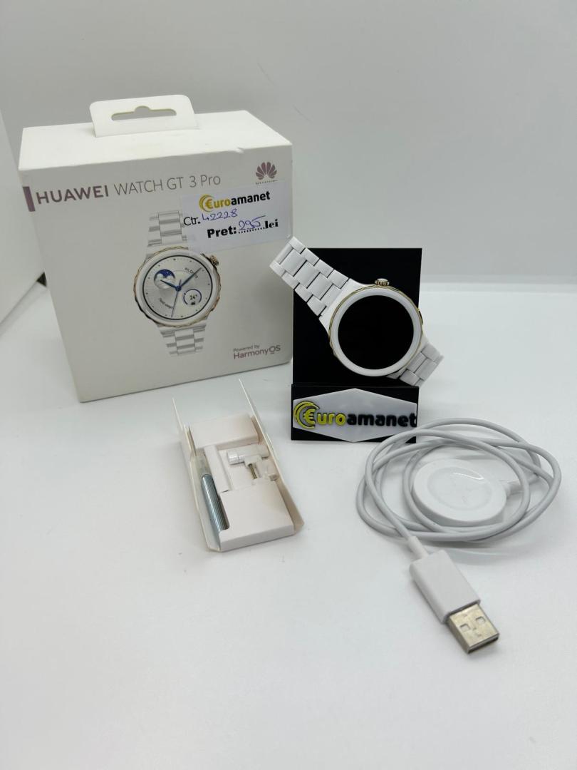 Smartwatch Huawei Watch GT 3 PRO, Ceramic Strap, White image 2