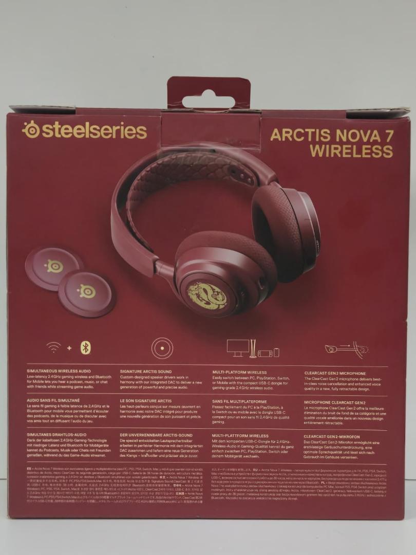 Casti Gaming Wireless SteelSeries Arctis Nova 7 Dragon Edition Over-Ear Bluetooth Rosu image 4
