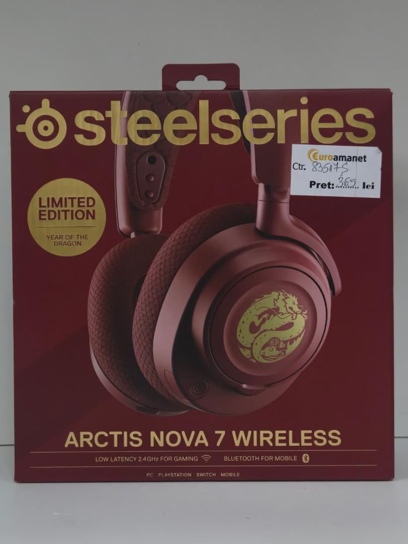 Casti Gaming Wireless SteelSeries Arctis Nova 7 Dragon Edition Over-Ear Bluetooth Rosu image 1