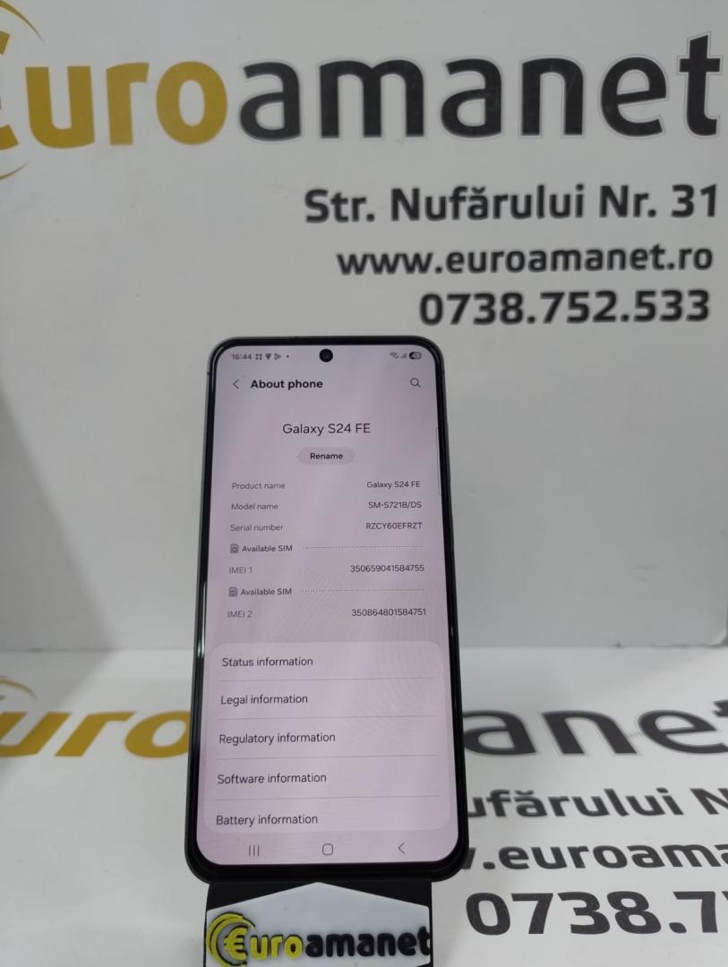 Telefon mobil Samsung Galaxy S24 FE, Dual SIM, 8GB RAM, 256GB, 5G, Graphite image 1