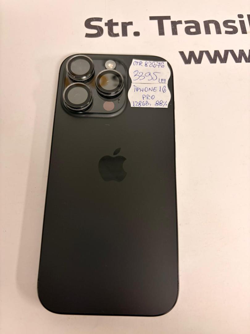 Telefon iPhone 16 Pro, 128GB, 5G, Black Titanium, bat.88% image 1
