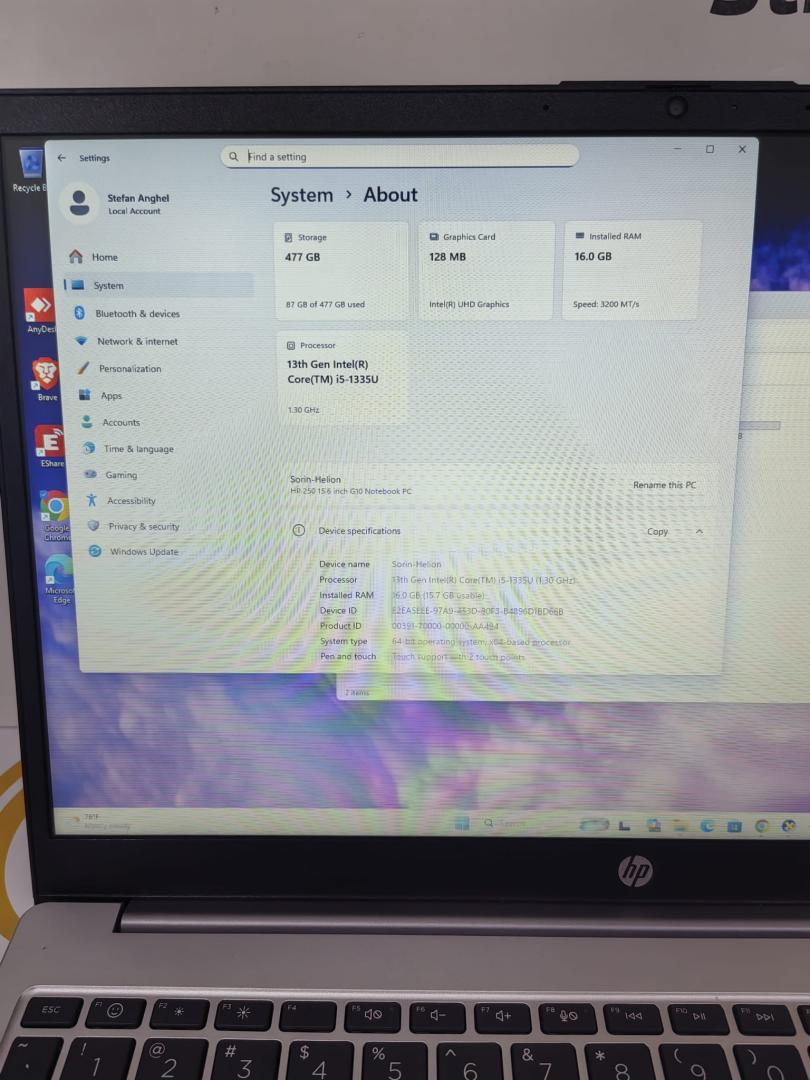 Laptop HP 250 G10 cu procesor Intel® Core™ i5-1334U image 3