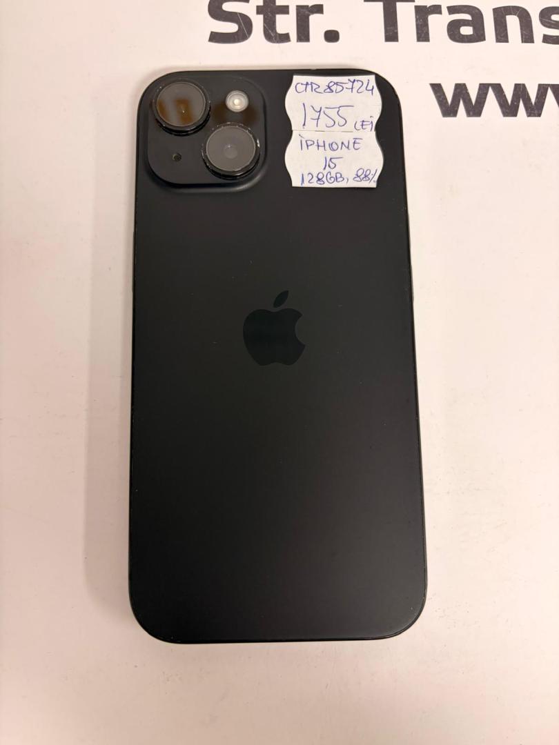 Telefon iPhone 15, 128GB, 5G, Black, bat.88% image 1