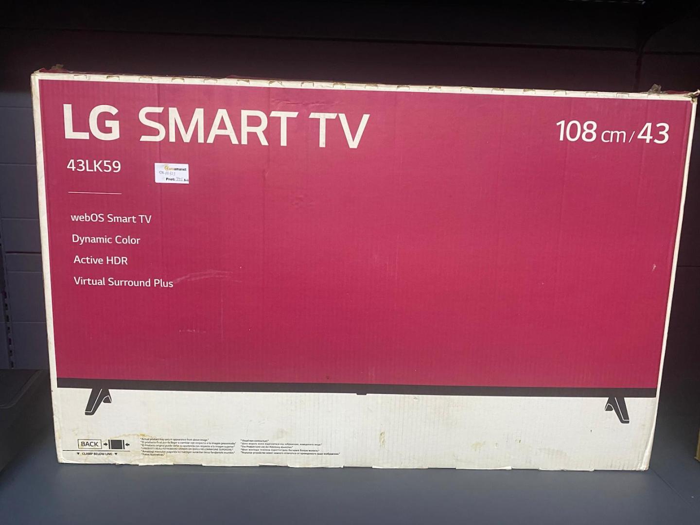 Televizor LED Smart LG, 108 cm, 43LK5900PLA, Full HD, Clasa A+