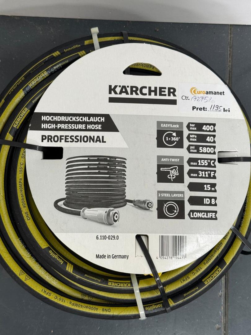 Furtun inalta presiune Karcher 6.110-029.0 Longlife TR DN8 40 MPa, 15 m image 1