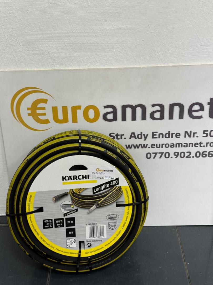 Furtun de înaltă presiune Longlife, 20 m, ID 8, 400 bar, 1 x M22 x 1,5 / 1 x Conector tambur AVS