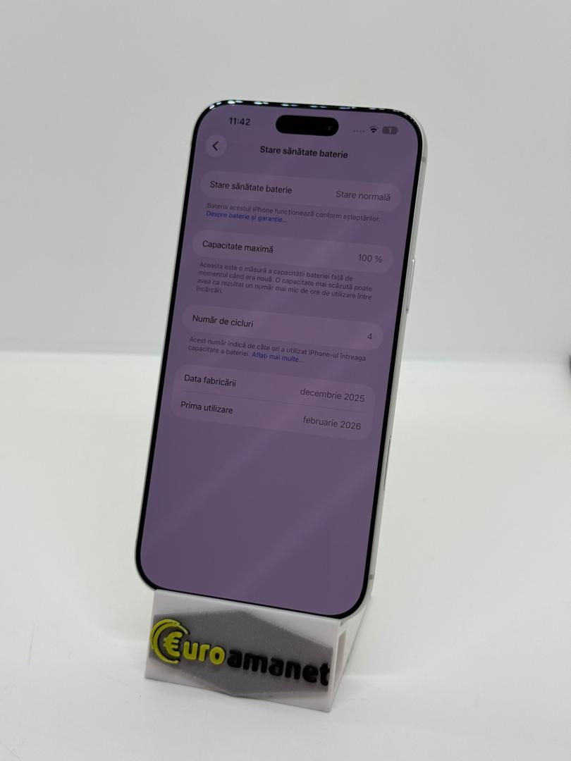 Telefon mobil Apple iPhone 17 Pro Max, 256GB, 5G, Silver, Bat 100%