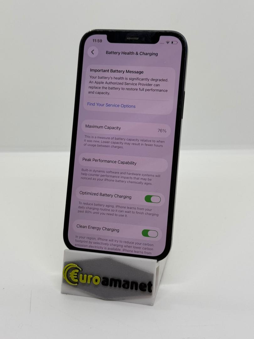 Telefon mobil Apple iPhone 12, 128GB, 5G, Black, Bat 76%