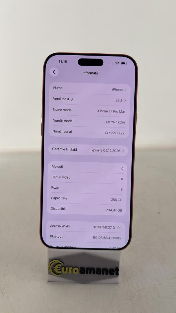 Telefon mobil Apple iPhone 17 Pro Max, 256GB, 5G image 1