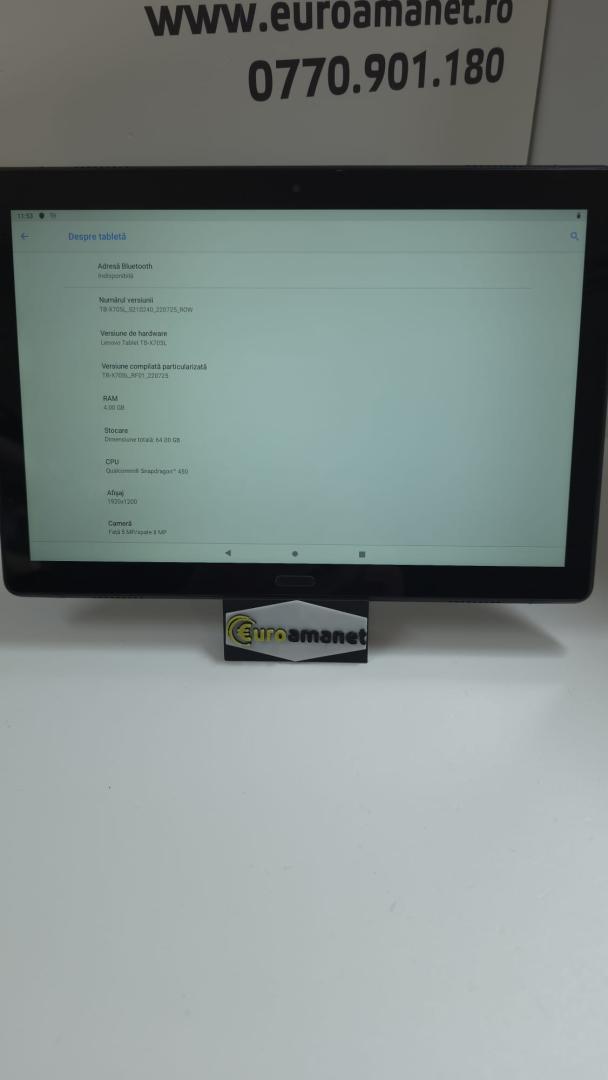 Tableta Lenovo Tab P10 TB-X705L, Octa-Core 1.8GHz, 10.1", 4GB RAM, 64GB, 4G, Aurora Black image 3