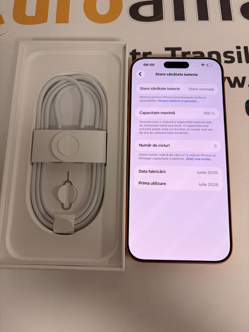 Telefon iPhone 17 Pro Max, 256GB, 5G, Cosmic Orange, 0 Cicluri image 3