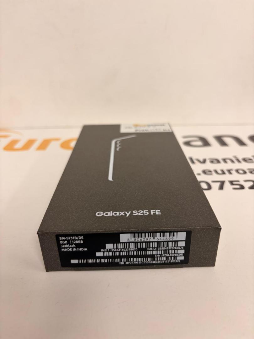 Telefon Samsung S25 FE, Dual SIM, 8GB RAM, 128GB, 5G, Jetblack, Sigilat image 1