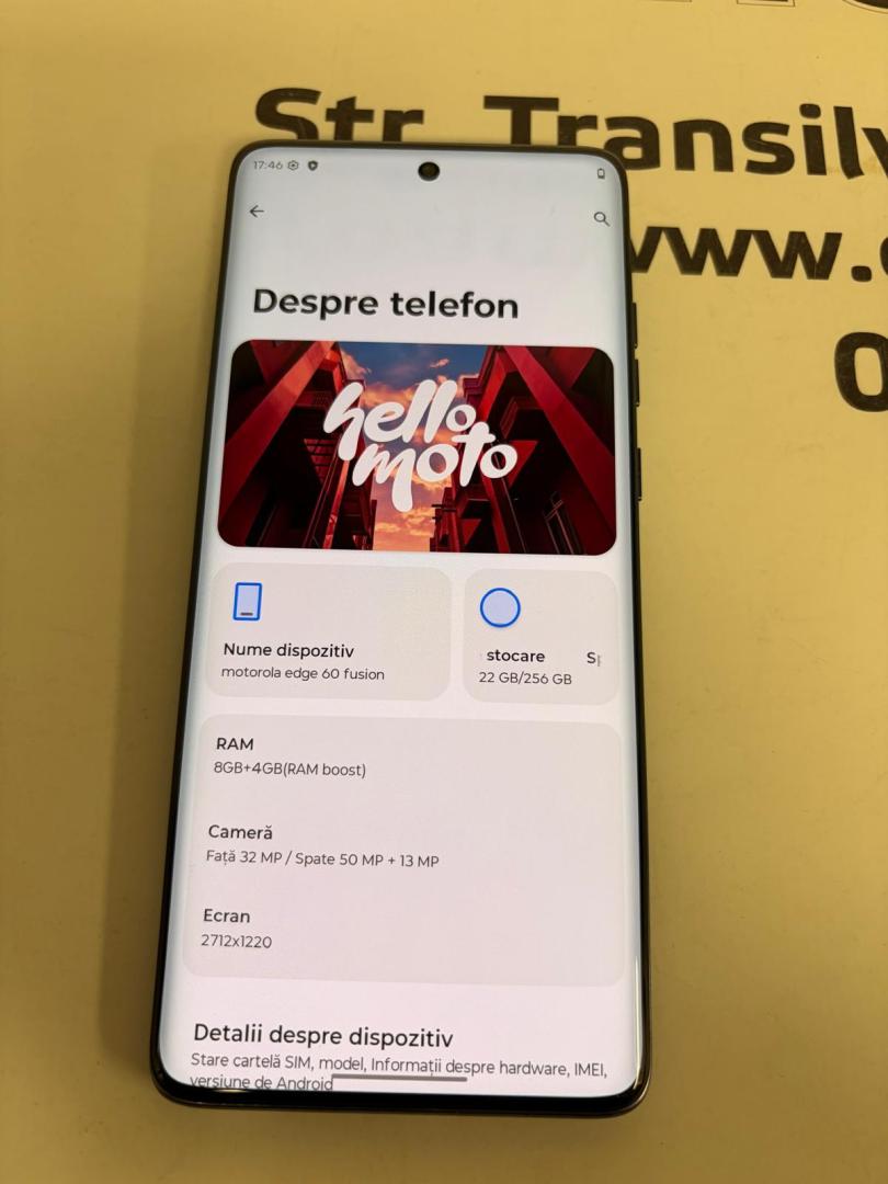 Telefon Motorola Edge 60 Fusion, 256GB, 8GB RAM, 5G, Pantone Slipstream image 2