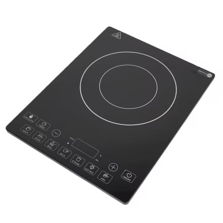 Plita electrica cu inductie Switch On IC-D0201, 2000W, 10 trepte incalzire, 7 programe automate, timer, Negru