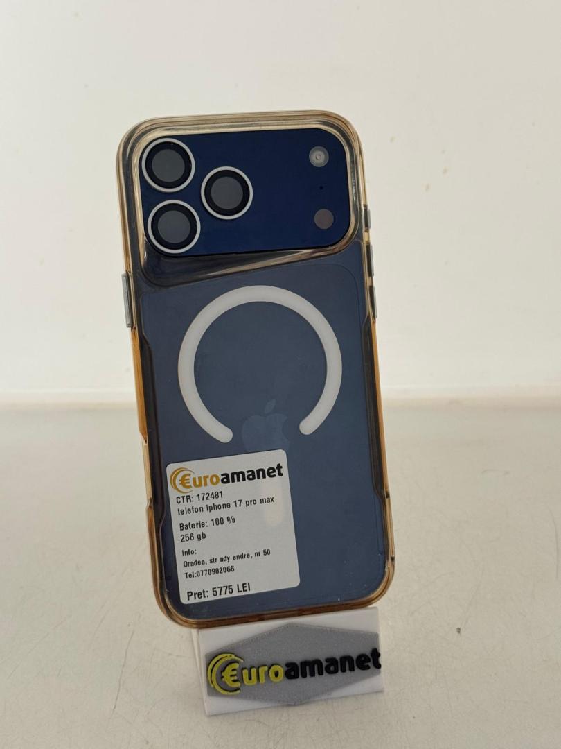 Telefon mobil Apple iPhone 17 Pro Max, 256GB, 5G, Deep Blue