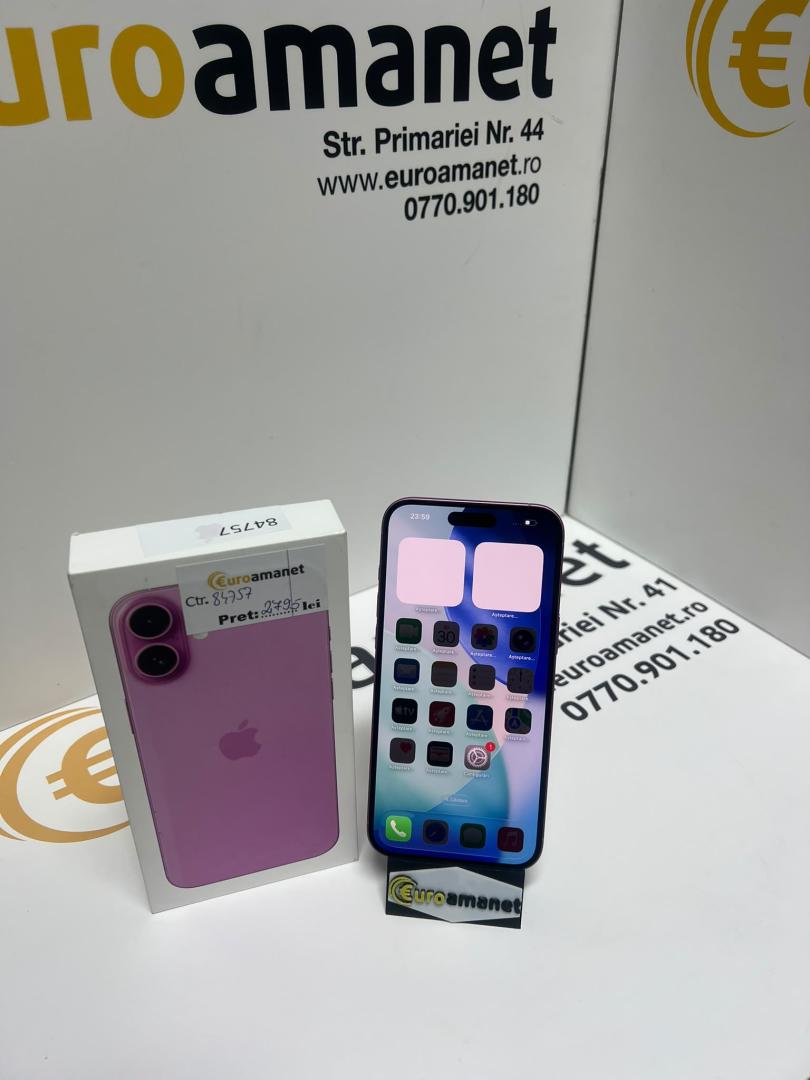 Telefon mobil Apple iPhone 16 Plus, 128GB, Baterie 98%