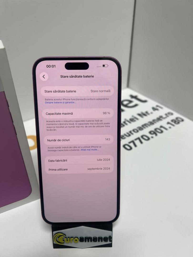 Telefon mobil Apple iPhone 16 Plus, 128GB, Baterie 98% image 3