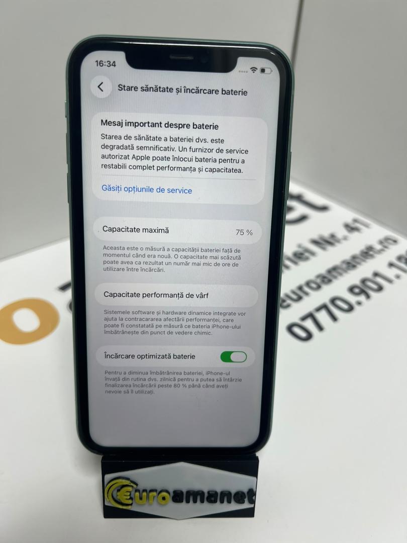 Telefon mobil Apple iPhone 11, 64GB, Baterie 75% image 2