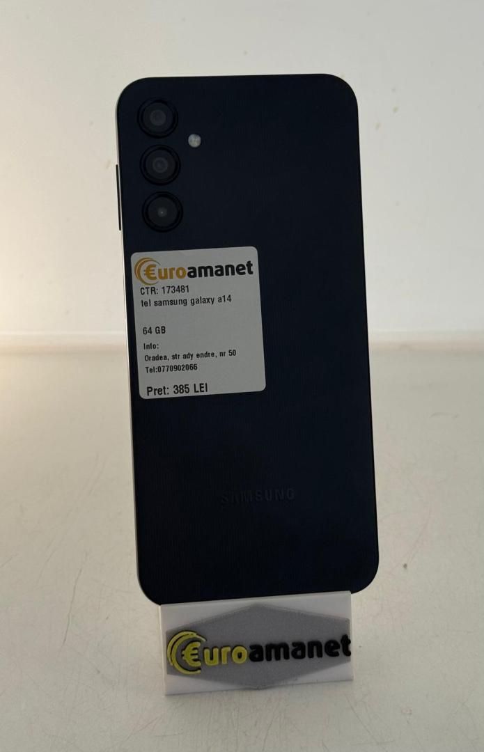 Telefon mobil Samsung Galaxy A14, Dual SIM, 4GB RAM, 64GB, 4G, Black image 1