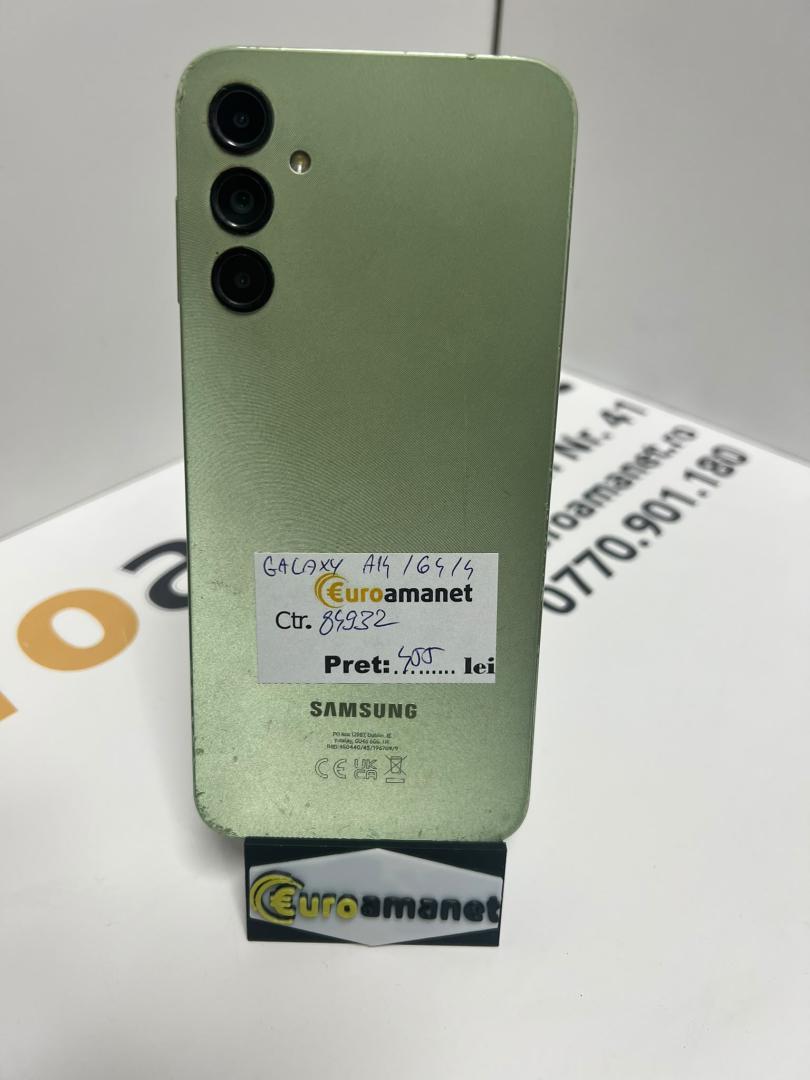 Telefon mobil Samsung Galaxy A14, Dual SIM, 4GB RAM, 128GB, 5G, Light Green image 3