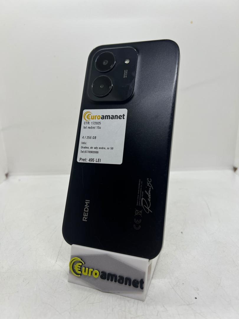 Telefon mobil Xiaomi Redmi 15C, 4GB RAM, 256GB, 4G, Midnight Black