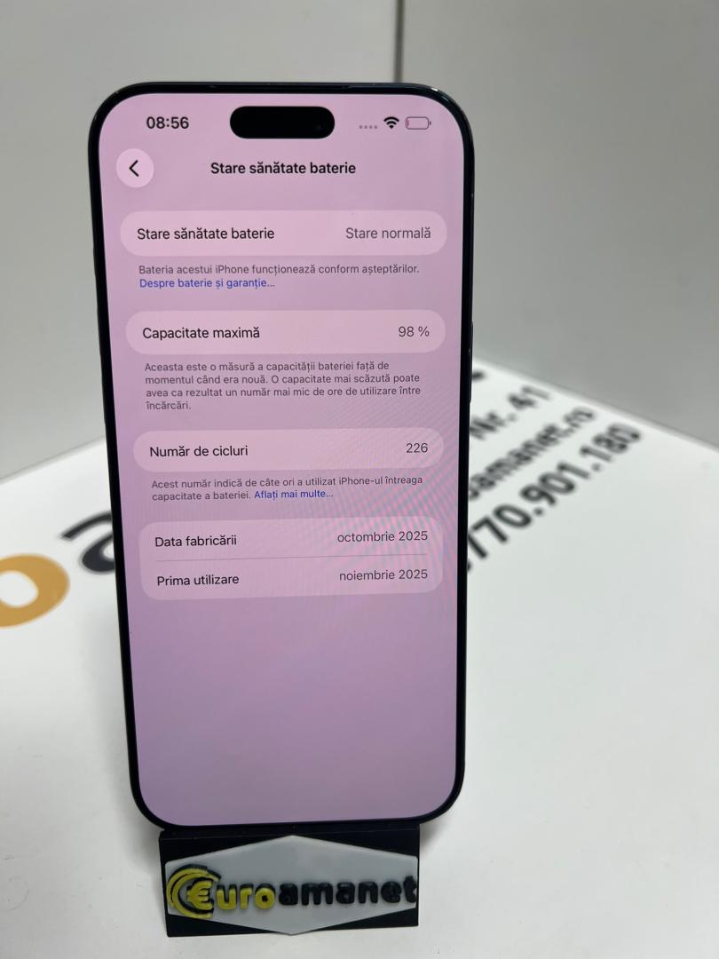 iphone 17 Promax 256 Gb 98% baterie 226 cicluri încărcare image 1