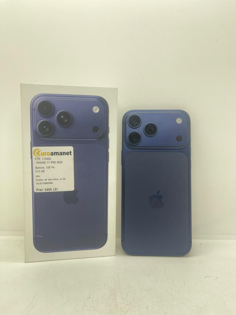 Telefon mobil Apple iPhone 17 Pro Max, 512GB,BAT 100 image 1