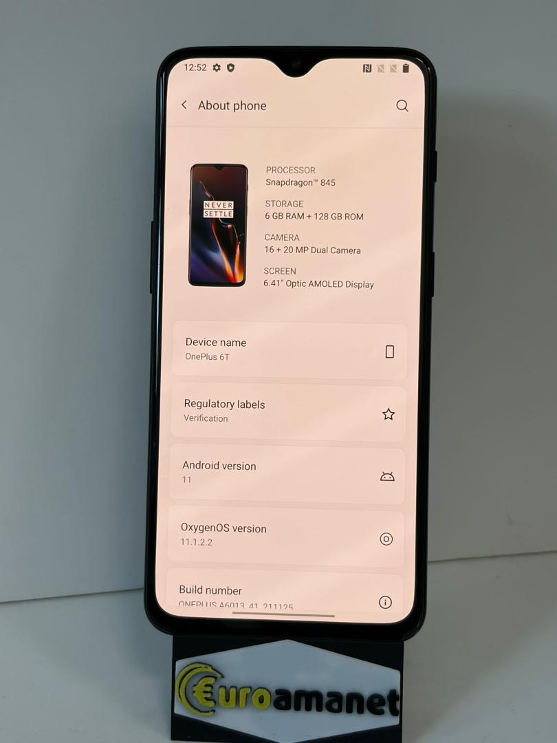 Telefon mobil OnePlus 6T, Dual SIM, 128GB, 6GB RAM, 4G, Mirror Black image 2