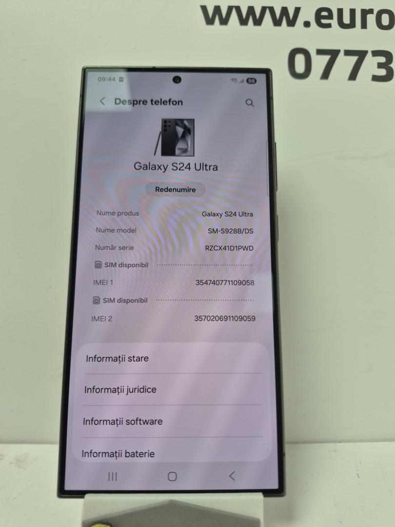 Telefon mobil Samsung Galaxy S24 Ultra, Dual SIM, 12GB RAM, 256GB, 5G, Titanium Black image 2