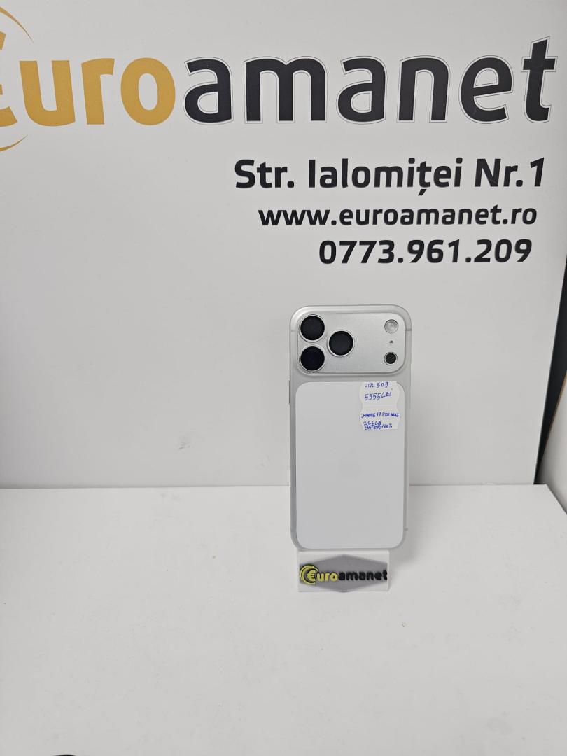 Telefon mobil Apple iPhone 17 Pro Max, 256GB, 5G, Silver