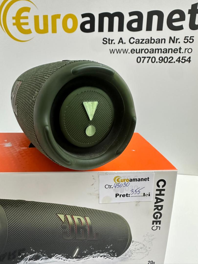 Boxa portabila JBL Charge 5, Bluetooth, Pro Sound, IP67, PartyBoost, Powerbank, Verde image 2
