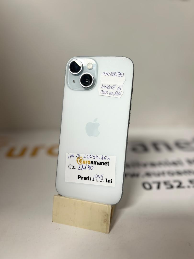Telefon mobil Apple iPhone 15 , 256GB, 5G, 86%