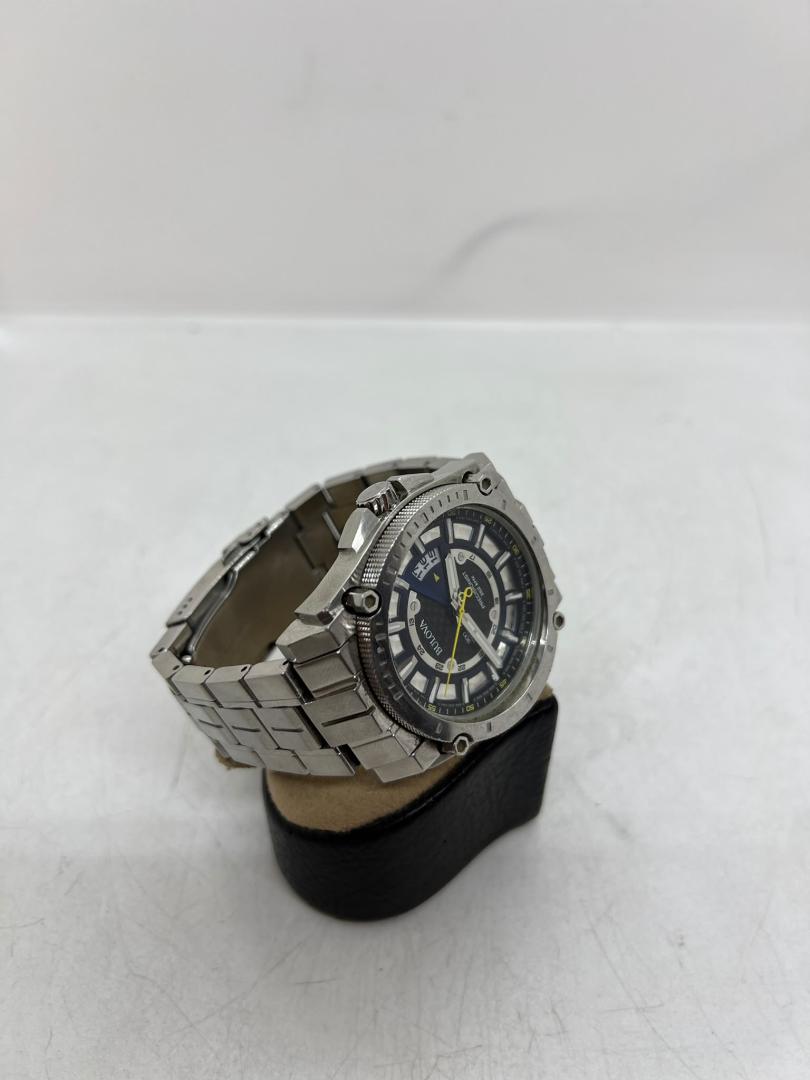 Ceas Bulova Precisionist Men C860942 Diver Date Silver Tone Quartz 45mm 7 3/4" image 3