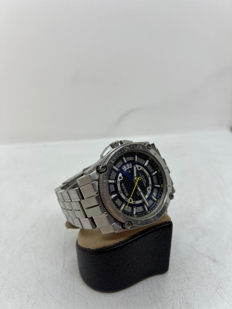 Ceas Bulova Precisionist Men C860942 Diver Date Silver Tone Quartz 45mm 7 3/4" image 5