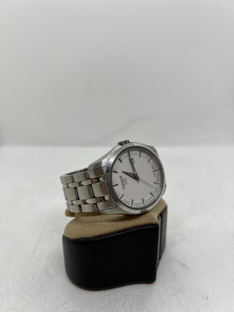 Ceas Tissot Couturier bărbătesc cu cadran alb, oțel inoxidabil, safir argintiu, 41 mm, T035410A image 1