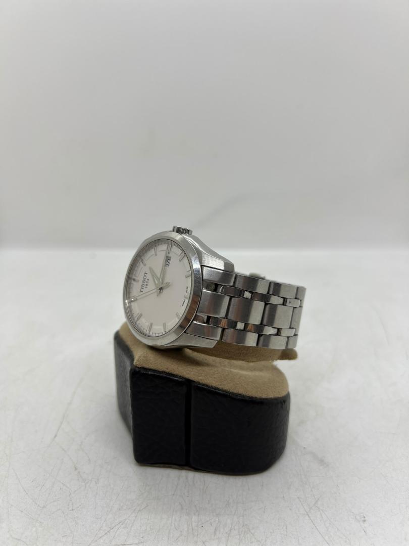 Ceas Tissot Couturier bărbătesc cu cadran alb, oțel inoxidabil, safir argintiu, 41 mm, T035410A image 3