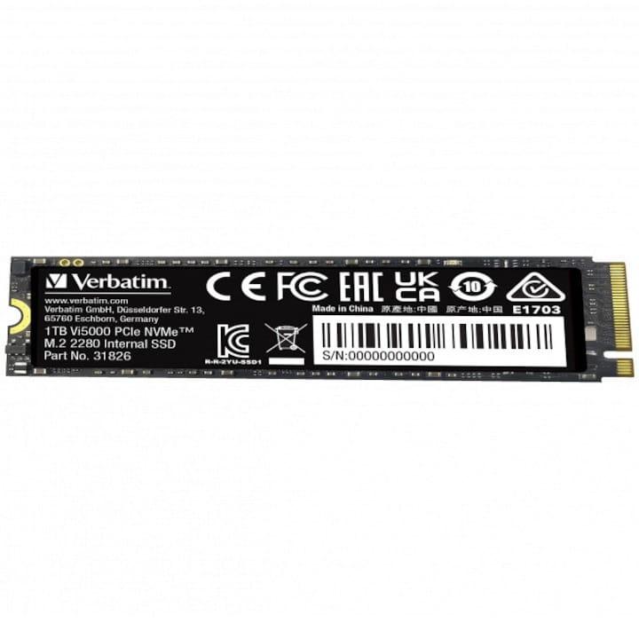 Solid-State Drive (SSD) VERBATIM Vi5000 PCIE4 NVME M.2 SSD 1TB image 2