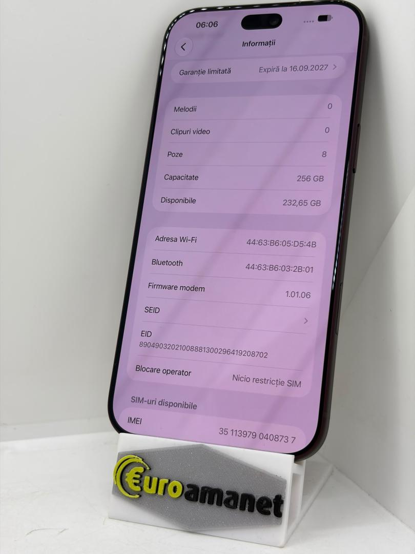 Telefon mobil Apple iPhone 18 Pro Max, 256GB, 5G, Burgundy image 3