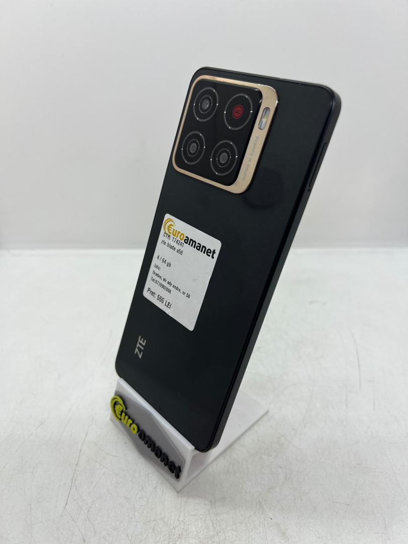 Telefon mobil ZTE Blade A56, Dual SIM, 4GB, 64GB, 4G, Celestial Black