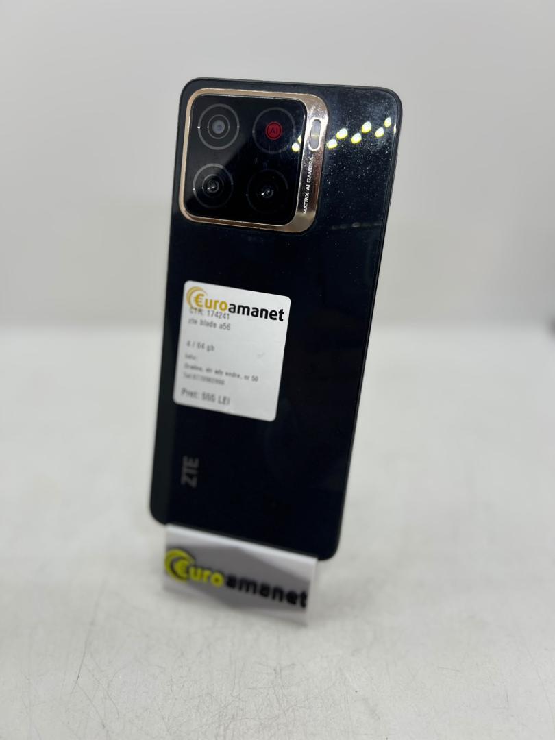 Telefon mobil ZTE Blade A56, Dual SIM, 4GB, 64GB, 4G, Celestial Black image 1