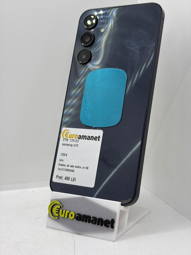 Telefon mobil Samsung Galaxy A16, Dual SIM, 4GB RAM, 128GB, 5G, Blue Black