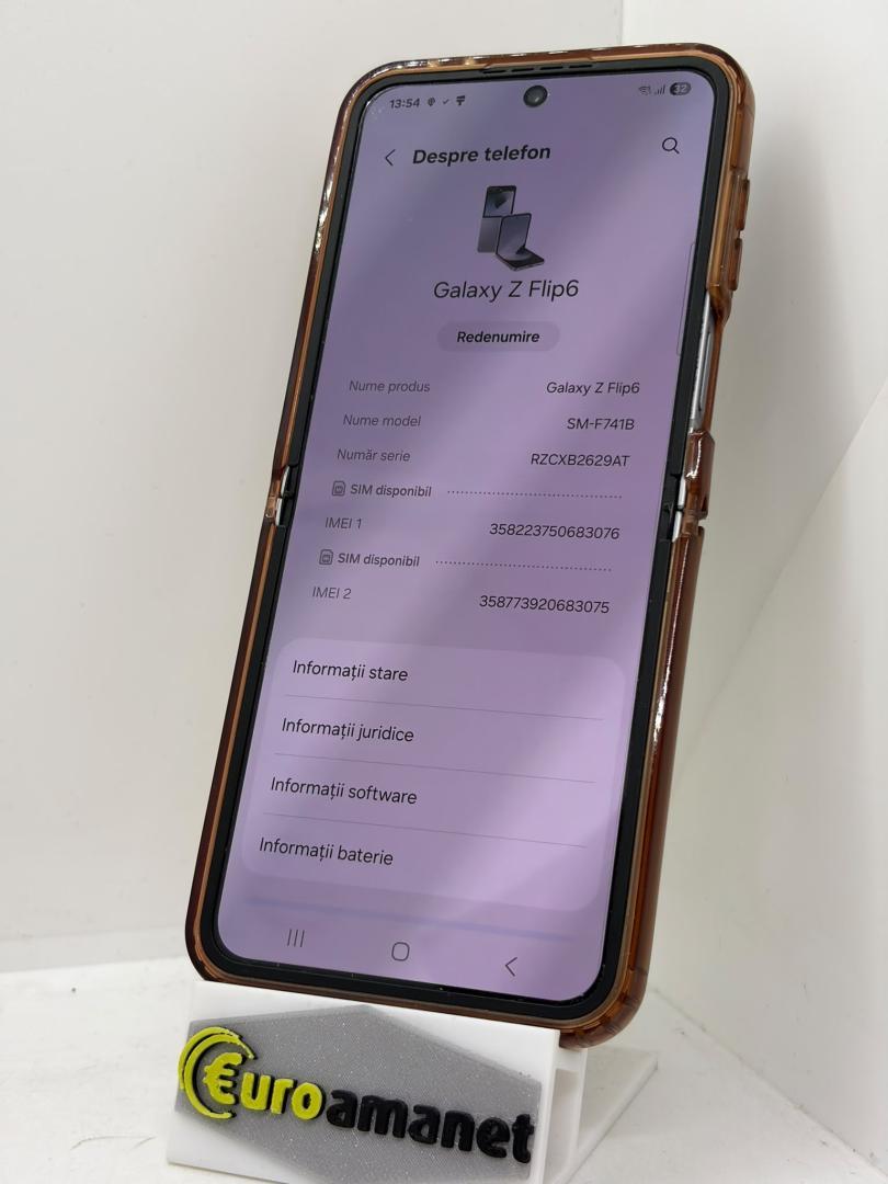 Telefon mobil Samsung Galaxy Z Flip6, 12GB RAM, 256GB, 5G, Silver Shadow image 4