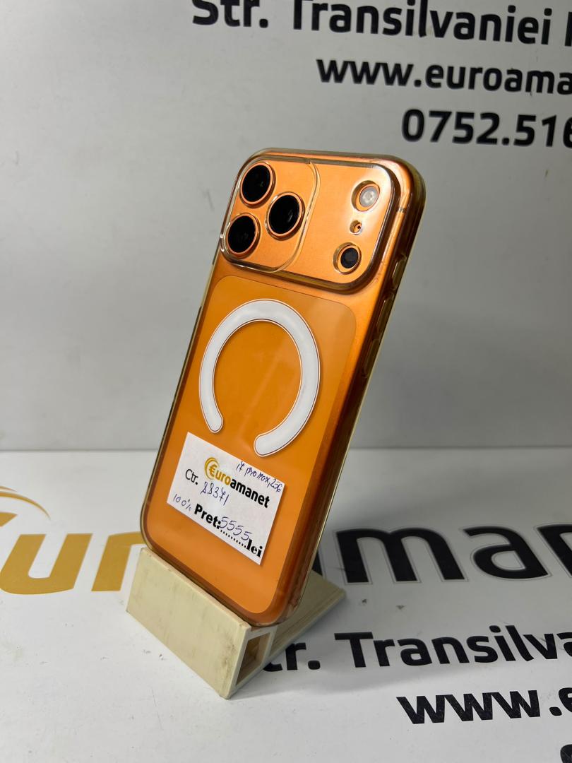 Telefon mobil Apple iPhone 17 Pro Max, 256GB, 5G, Cosmic Orange, bat 100% image 2