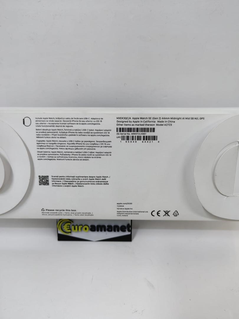 Apple Watch SE 2 (2022), GPS, Carcasa Midnight Aluminium 44mm image 1