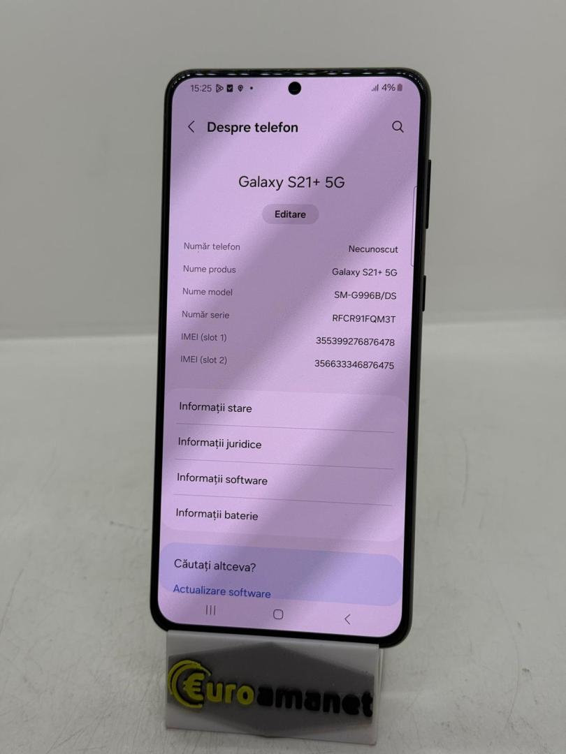 Telefon mobil Samsung Galaxy S21 Plus, Dual SIM, 256GB, 8GB RAM, 5G, Phantom Black image 1