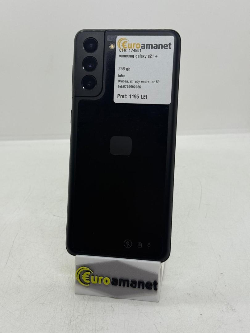 Telefon mobil Samsung Galaxy S21 Plus, Dual SIM, 256GB, 8GB RAM, 5G, Phantom Black image 2