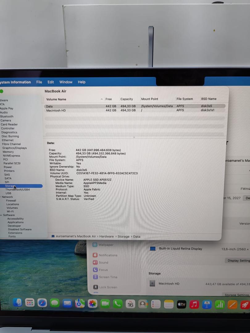 Apple MacBook Air 13'' cu procesor Apple M5,16 gb , 512, 100%bat image 4