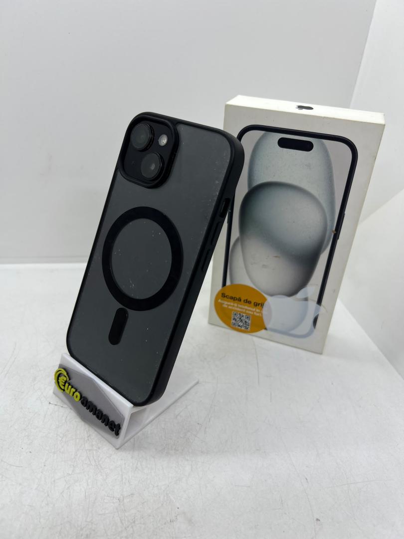 Telefon mobil Apple iPhone 15, 128GB, 5G, Black, Bat 78% image 2